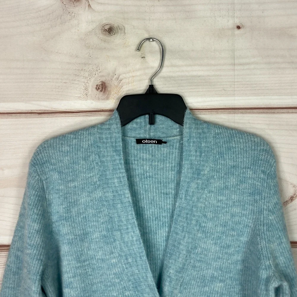 Olsen Sweater‎ Womens Small Blue Henny Regular Fit Cardigan Blue Pockets V-Neck